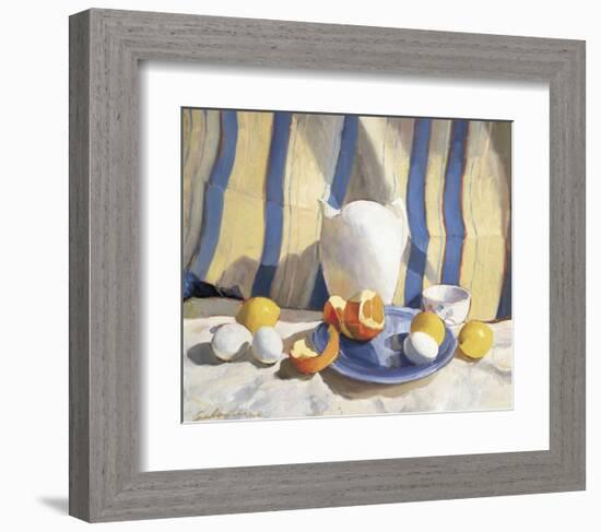 Pitcher with Eggs and Oranges-Tony Saladino-Framed Art Print