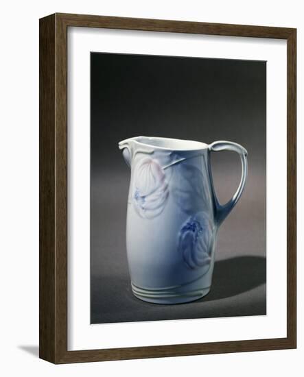 Pitcher with Floral Decorations on White Background, 1900-Georges de Feure-Framed Giclee Print