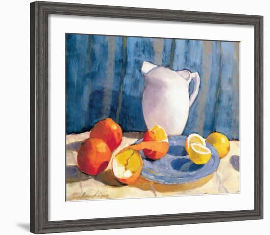 Pitcher with Tangelos and Lemons-Saladino-Framed Giclee Print