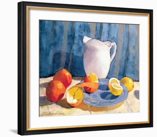 Pitcher with Tangelos and Lemons-Saladino-Framed Giclee Print
