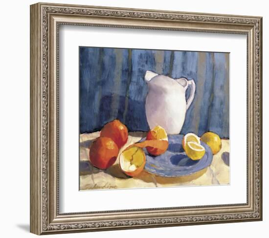 Pitcher with Tangelos and Lemons-Tony Saladino-Framed Art Print