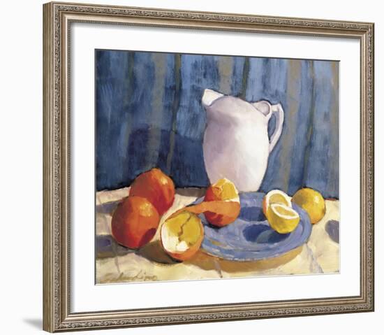 Pitcher with Tangelos and Lemons-Tony Saladino-Framed Art Print