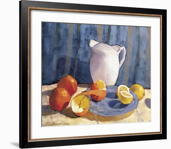 Pitcher with Tangelos and Lemons-Tony Saladino-Framed Art Print