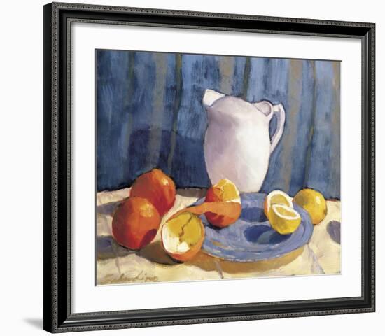 Pitcher with Tangelos and Lemons-Tony Saladino-Framed Art Print