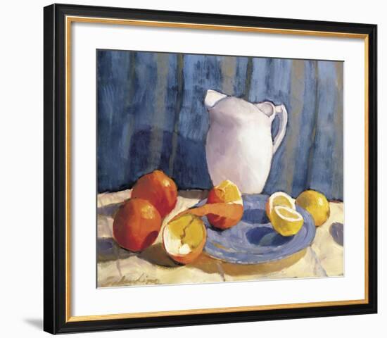 Pitcher with Tangelos and Lemons-Tony Saladino-Framed Art Print