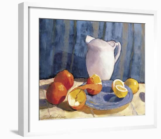 Pitcher with Tangelos and Lemons-Tony Saladino-Framed Art Print