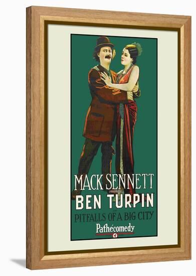 Pitfalls or a Big City-Mack Sennett-Framed Stretched Canvas