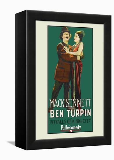 Pitfalls or a Big City-Mack Sennett-Framed Stretched Canvas