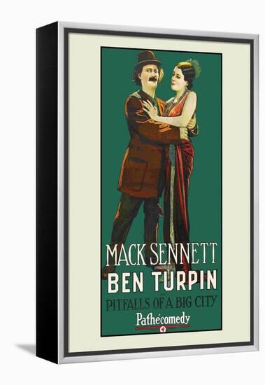 Pitfalls or a Big City-Mack Sennett-Framed Stretched Canvas