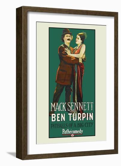 Pitfalls or a Big City-Mack Sennett-Framed Art Print