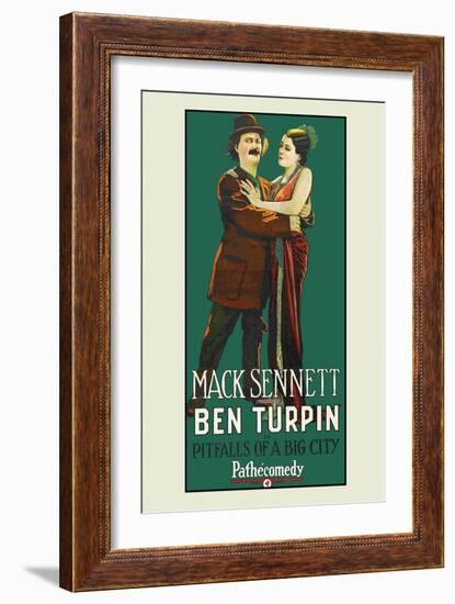 Pitfalls or a Big City-Mack Sennett-Framed Art Print