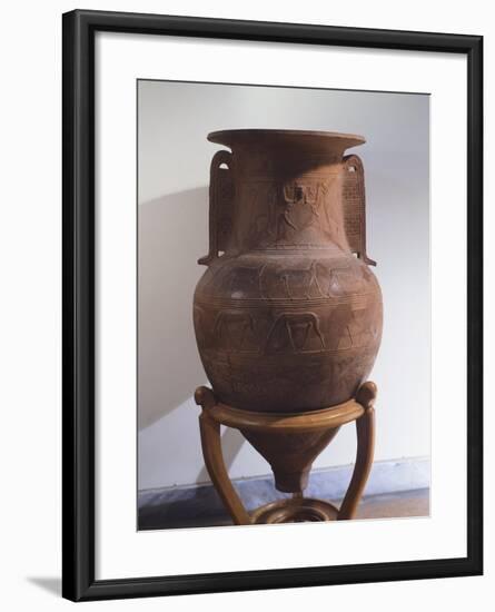 Pithos with Relief of Mother Goddess, from Thebes, Greece,7th Century BC, Ancient Greece-null-Framed Giclee Print