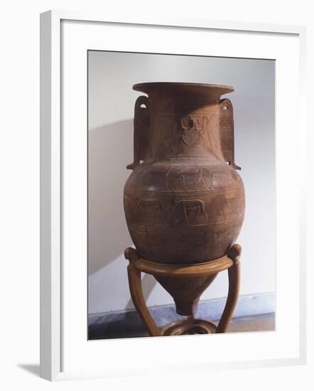 Pithos with Relief of Mother Goddess, from Thebes, Greece,7th Century BC, Ancient Greece-null-Framed Giclee Print