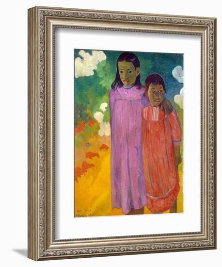 Piti Tiena, (Two Sister), 1892-Paul Gauguin-Framed Giclee Print