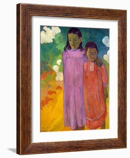 Piti Tiena, (Two Sister), 1892-Paul Gauguin-Framed Giclee Print