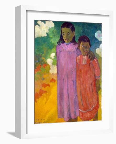 Piti Tiena, (Two Sister), 1892-Paul Gauguin-Framed Giclee Print