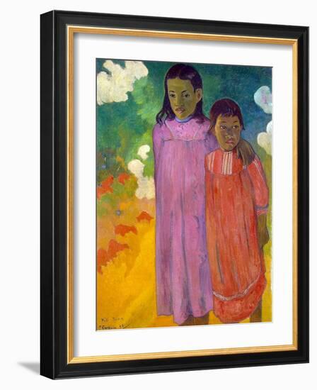 Piti Tiena, (Two Sister), 1892-Paul Gauguin-Framed Giclee Print