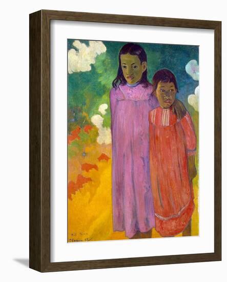 Piti Tiena, (Two Sister), 1892-Paul Gauguin-Framed Premium Giclee Print