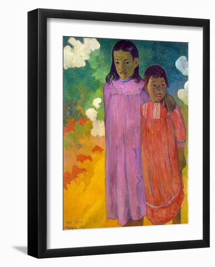 Piti Tiena, (Two Sister), 1892-Paul Gauguin-Framed Premium Giclee Print