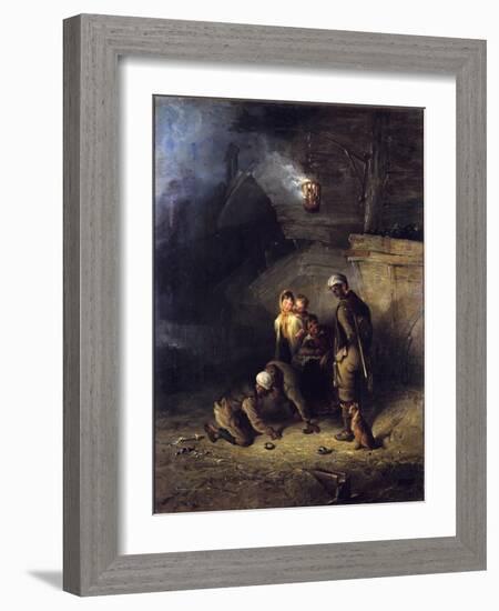 Pitmen Playing at Quoits-Henry Perlee Parker-Framed Giclee Print