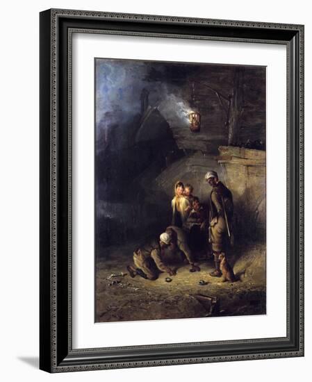 Pitmen Playing at Quoits-Henry Perlee Parker-Framed Giclee Print