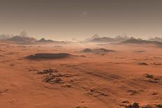 Sunset on Mars. Martian Landscape. 3D Illustration-Pitris-Laminated Photographic Print