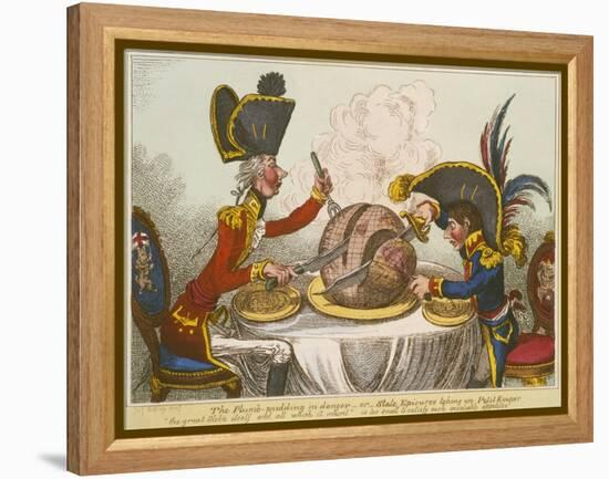 Pitt and Napoleon-James Gillray-Framed Premier Image Canvas