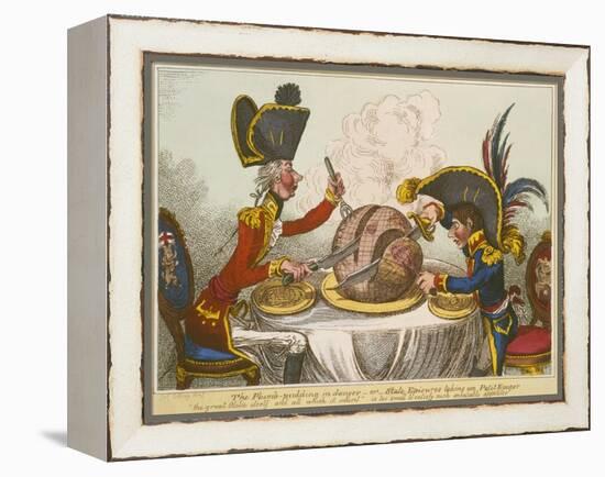 Pitt and Napoleon-James Gillray-Framed Premier Image Canvas