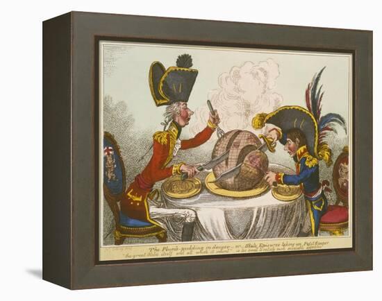 Pitt and Napoleon-James Gillray-Framed Premier Image Canvas