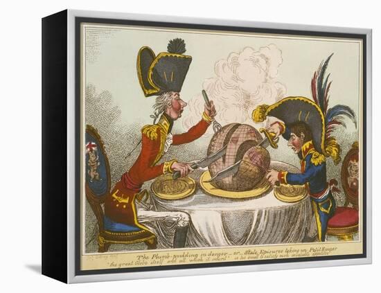 Pitt and Napoleon-James Gillray-Framed Premier Image Canvas