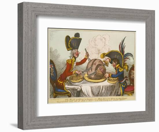 Pitt and Napoleon-James Gillray-Framed Giclee Print