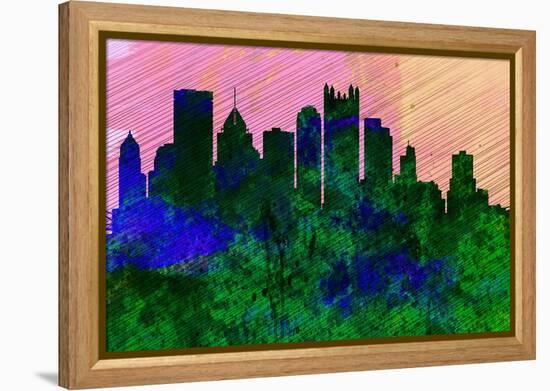 Pittsburgh City Skyline-NaxArt-Framed Stretched Canvas