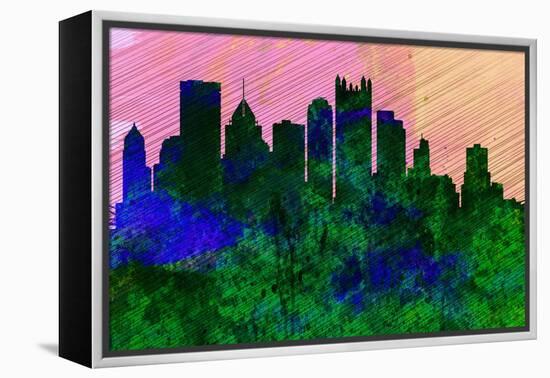 Pittsburgh City Skyline-NaxArt-Framed Stretched Canvas