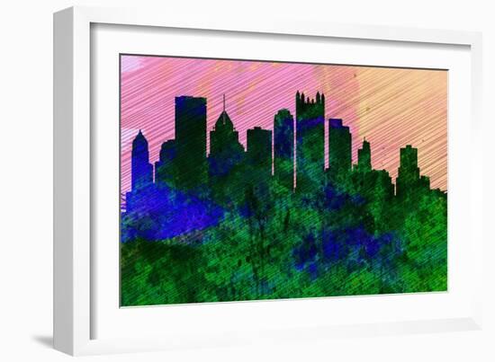 Pittsburgh City Skyline-NaxArt-Framed Art Print