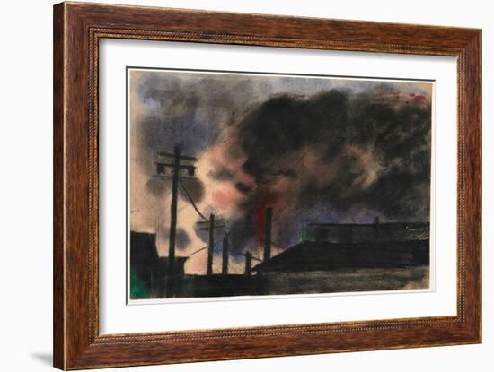 Pittsburgh Factory Scene, 1915-20 (Pastel & Charcoal)-Joseph Stella-Framed Giclee Print