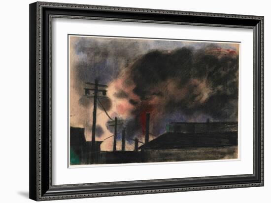 Pittsburgh Factory Scene, 1915-20 (Pastel & Charcoal)-Joseph Stella-Framed Giclee Print