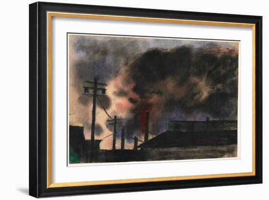 Pittsburgh Factory Scene, 1915-20 (Pastel & Charcoal)-Joseph Stella-Framed Giclee Print