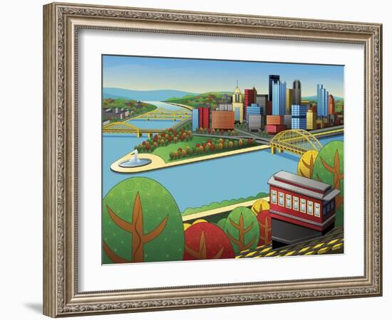 Pittsburgh Incline Autumn-Ron Magnes-Framed Giclee Print