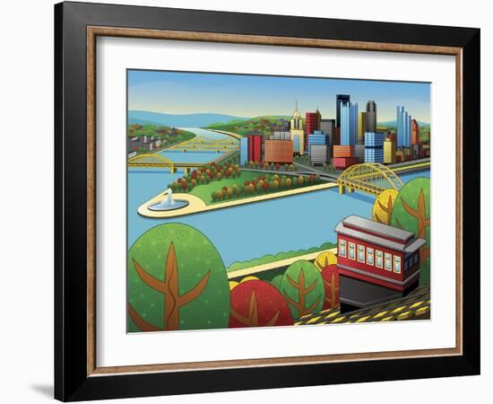 Pittsburgh Incline Autumn-Ron Magnes-Framed Giclee Print
