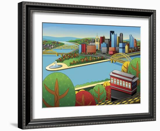 Pittsburgh Incline Autumn-Ron Magnes-Framed Giclee Print