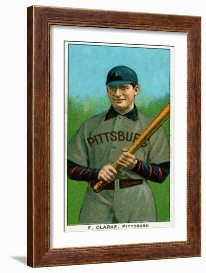 Pittsburgh, PA, Pittsburgh Pirates, F. Clark, Baseball Card-Lantern Press-Framed Art Print