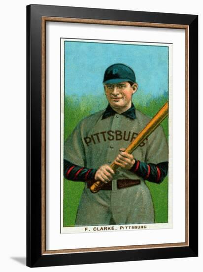 Pittsburgh, PA, Pittsburgh Pirates, F. Clark, Baseball Card-Lantern Press-Framed Premium Giclee Print