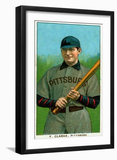 Pittsburgh, PA, Pittsburgh Pirates, F. Clark, Baseball Card-Lantern Press-Framed Premium Giclee Print