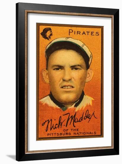 Pittsburgh, PA, Pittsburgh Pirates, Nicholas Maddox, Baseball Card-Lantern Press-Framed Art Print