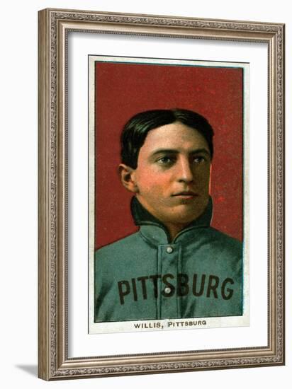 Pittsburgh, PA, Pittsburgh Pirates, Vic Willis, Baseball Card-Lantern Press-Framed Art Print