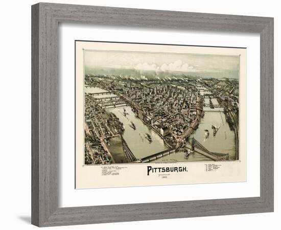 Pittsburgh Pennsylvania 1902-Vintage Lavoie-Framed Giclee Print