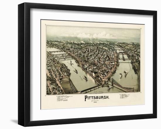 Pittsburgh Pennsylvania 1902-Vintage Lavoie-Framed Giclee Print