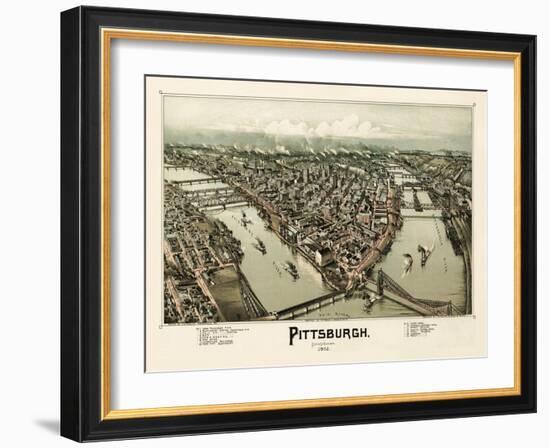 Pittsburgh Pennsylvania 1902-Vintage Lavoie-Framed Giclee Print