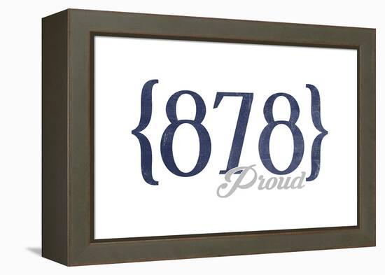 Pittsburgh, Pennsylvania - 878 Area Code (Blue)-Lantern Press-Framed Stretched Canvas