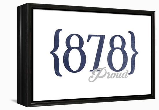 Pittsburgh, Pennsylvania - 878 Area Code (Blue)-Lantern Press-Framed Stretched Canvas